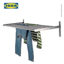 IKEA GRUNDTAL Rak Pengering Baju / Jemuran Baju Dinding Baja Tahan Karat 67-120 cm