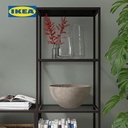 IKEA VITTSJO Unit Rak Serbaguna Minimalis Hitam-Cokelat/Kaca 51x175 cm