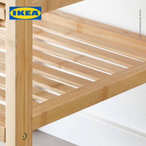 IKEA NORDKISA Meja Nakas Samping Tidur Bahan Bambu 40x40 cm