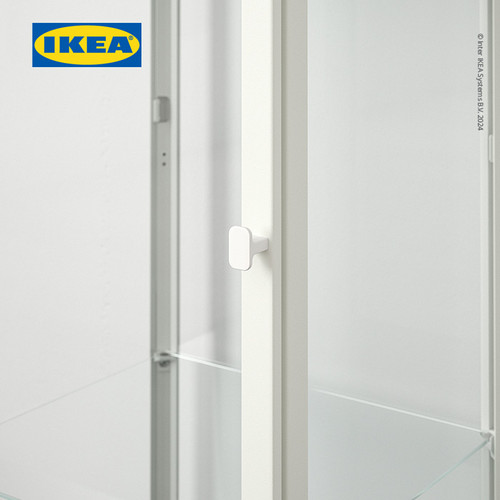 IKEA BLALIDEN Kabinet Pajangan Dengan Pintu Kaca Putih 35x32x151 cm