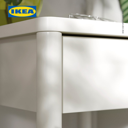 IKEA TONSTAD Meja Samping Tempat Tidur Putih Pudar 40x40x59 cm