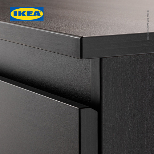 IKEA KULLEN Lemari 6 Laci Hitam-Cokelat Minimalis 140x72 cm
