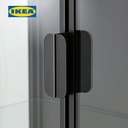 IKEA RUDSTA Kabinet Pajangan Dengan Pintu Kaca Hitam 80x37x120 cm