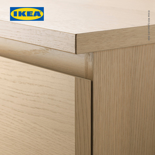 IKEA MALM Lemari Laci 4 Susun Minimalis Veneer Kayu Oak 80x100 cm