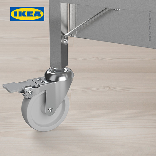 IKEA KUNGSFORS Troli Dapur dengan 3 Rak Bahan Baja Tahan Karat 60x40 cm