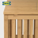 IKEA NORDKISA Lemari Pakaian Terbuka Dengan Pintu Geser Bahan Bambu 120x123 cm
