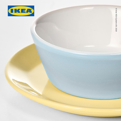 IKEA DUKTIG Set Mainan Mangkok / Piring Warna Campuran Isi 8pcs
