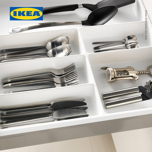 IKEA STODJA Baki Pengatur Alat Makan Putih 51x50 cm