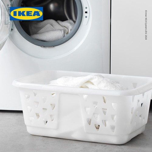IKEA BLASKA Keranjang Pakaian Fleksibel Putih 36 L