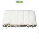 IKEA LENAST Bantalan Pelindung Keranjang Bayi Bedot/Putih Abu 60x120 cm