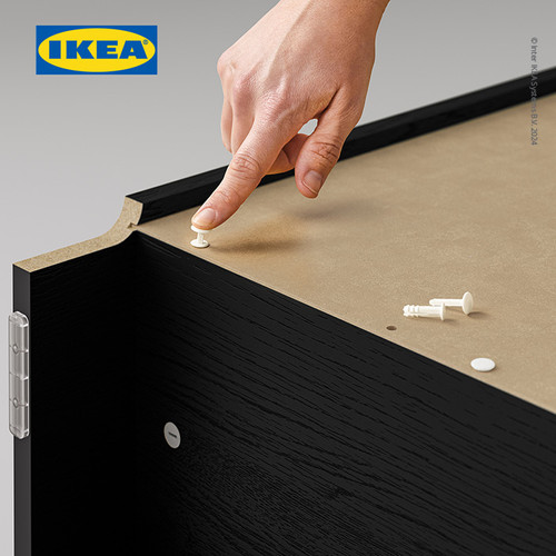 IKEA BILLY Rak Buku Minimalis Hitam Efek Kayu Oak Berkualitas 80x28x202 cm
