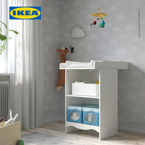 IKEA SMAGORA Meja Ganti Popok Bayi / Rak Buku Serbaguna Putih