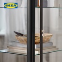 IKEA FABRIKOR Kabinet Pajangan Dengan Pintu Kaca Abu-abu Tua 57x150 cm