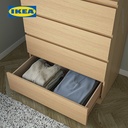 IKEA MALM Lemari Laci 4 Susun Minimalis Veneer Kayu Oak 80x100 cm