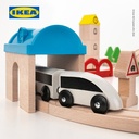 IKEA LILLABO Set Mainan Kereta dengan Rel Isi 45pcs