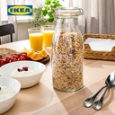 IKEA KORKEN Stoples Bentuk Botol dengan Penutup Kaca Bening 1L