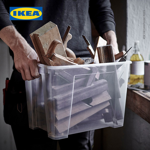 IKEA SAMLA Kotak Penyimpanan Transparan Tanpa Tutup 39x28x28 cm/22 l