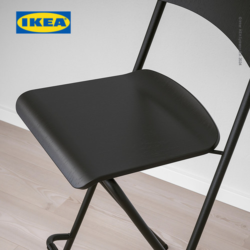 IKEA FRANKLIN Kursi Bar Minimalis Dengan Sandaran Hitam 74cm