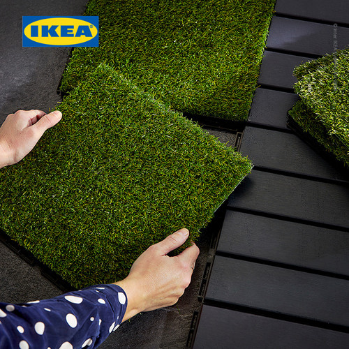 IKEA RUNNEN Decking Tile Bongkar Pasang Rumput Tiruan 0.81 m² Isi 9Pcs
