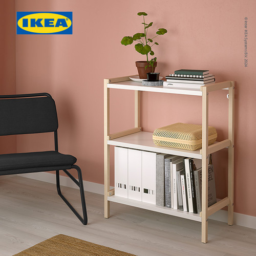 IKEA EKENABBEN Unit Rak Terbuka Serbaguna Minimalis Aspen/Putih 70x34x86 cm