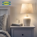 IKEA BLIDVADER Lampu Meja Putih Pudar Keramik / Krem Minimalis 50cm