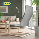 IKEA ARSUNDA Kursi Berlengan Untuk Santai Knisa Abu-abu Muda