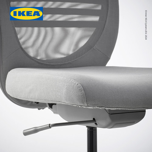 IKEA FLINTAN Kursi Kerja Kantor Dengan Sandaran Tangan Abu-Abu