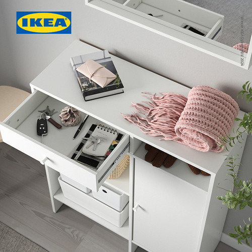 IKEA BAGGEBO Lemari Penyimpanan Minimalis Putih 78x92 cm