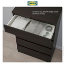 IKEA KULLEN Lemari 5 Laci Hitam-Cokelat Minimalis 70x112 cm