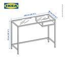 IKEA VITTSJO Meja Kerja / Meja Laptop Kaca Putih Serbaguna 100x36 cm