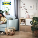 IKEA KALLAX Rak Pajangan Minimalis Efek Kayu Oak Berkualitas 77x77cm