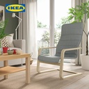 IKEA ARSUNDA Kursi Berlengan Untuk Santai Knisa Abu-abu Muda