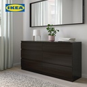 IKEA KULLEN Lemari 6 Laci Hitam-Cokelat Minimalis 140x72 cm