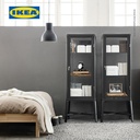 IKEA FABRIKOR Kabinet Pajangan Dengan Pintu Kaca Abu-abu Tua 57x150 cm