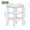 IKEA IDANAS Meja Samping Sofa Minimalis Putih 46x36 cm