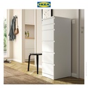 IKEA MALM Lemari Laci 6 Susun Putih Dengan Cernin Kaca Minimalis 40x123 cm