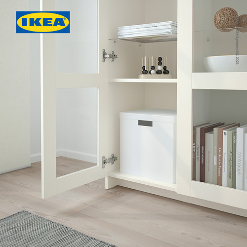 IKEA BRIMNES Kabinet Penyimpanan Dengan Pintu Kaca Putih 80x190 cm