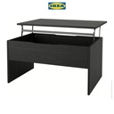 IKEA OSTAVALL Meja Tamu Adjustable yang Dapat Disesuaikan Hitam 90 cm