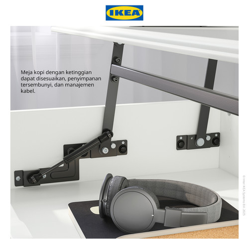 IKEA VITTERYD Meja Tamu Adjustable yang Dapat Disesuaikan Putih 97cm