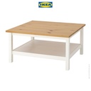 IKEA HEMNES Meja Tamu Minimalis Putih / Cokelat Muda 90x90 cm