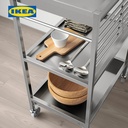 IKEA KUNGSFORS Troli Dapur dengan 3 Rak Bahan Baja Tahan Karat 60x40 cm