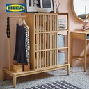 IKEA NORDKISA Lemari Pakaian Terbuka Dengan Pintu Geser Bahan Bambu 120x123 cm