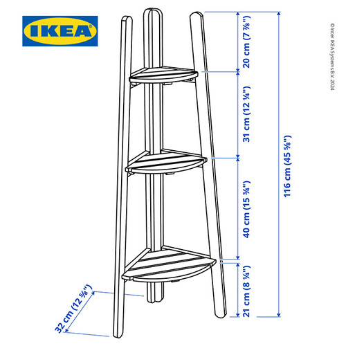 IKEA ASKHOLMEN Stand Tanaman Cokelat Tua 116cm