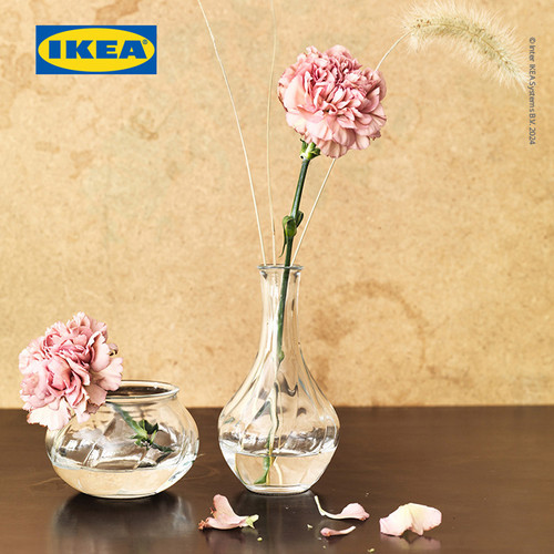 IKEA VILJESTARK Vas Bunga Bahan Kaca 17cm