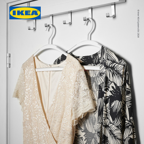 IKEA TRYSSE Gantungan Baju Putih/Abu-abu Isi 5pcs