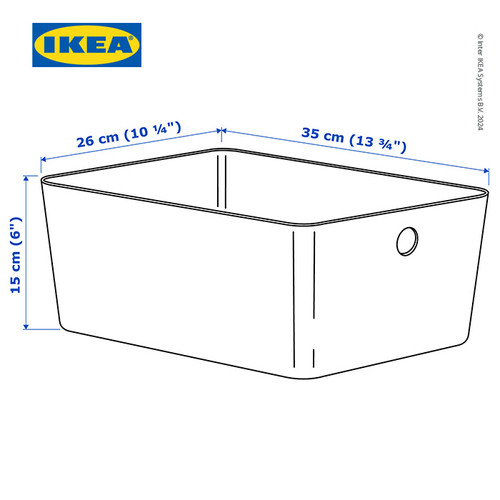 IKEA KUGGIS Kotak Penyimpanan 26x35x15 cm