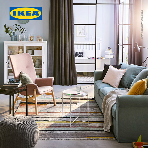 IKEA GLADOM Meja Baki Multifungsi Putih Bahan Baja 45x53 cm
