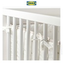 IKEA LENAST Bantalan Pelindung Keranjang Bayi Bedot/Putih Abu 60x120 cm