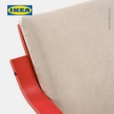 IKEA POANG Kursi Berlengan Sandaran Rendah Untuk Santai Merah /  Krem