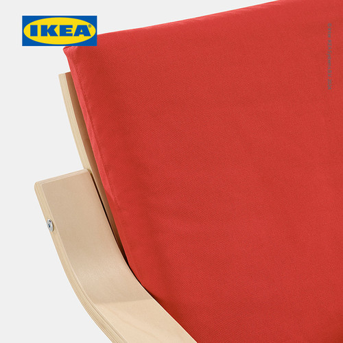 IKEA POANG Kursi Berlengan Sandaran Rendah Untuk Santai Krem / Vissle Merah